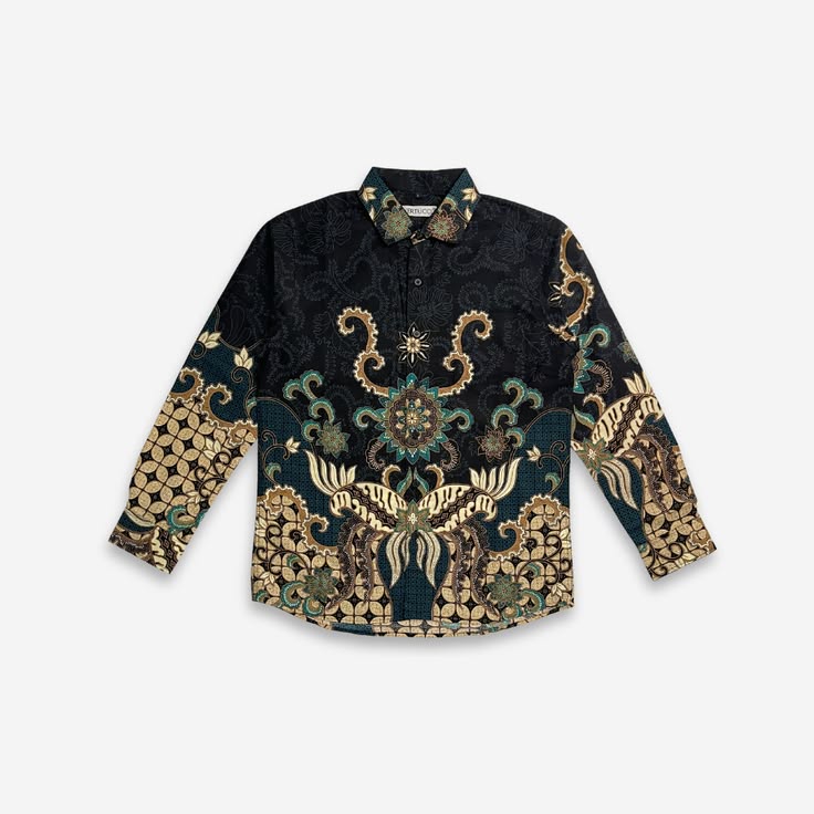 Kemeja Batik Pria Lengan Panjang - Danendra Onyx Sogan Premium